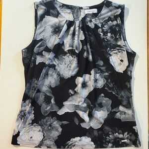 Calvin Klein Black and White Floral Top
